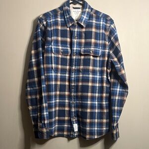 Abercrombie & Fitch Muscle Men's Blue Plaid Flannel Large